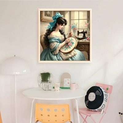 Bordado Completo Linha de Algodão 11CT Estampado Kit de Ponto Cruz Menina Arte