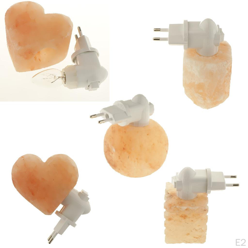 Salt Night Light Wall Lamp Crystal Home Decor EU Plug Natural