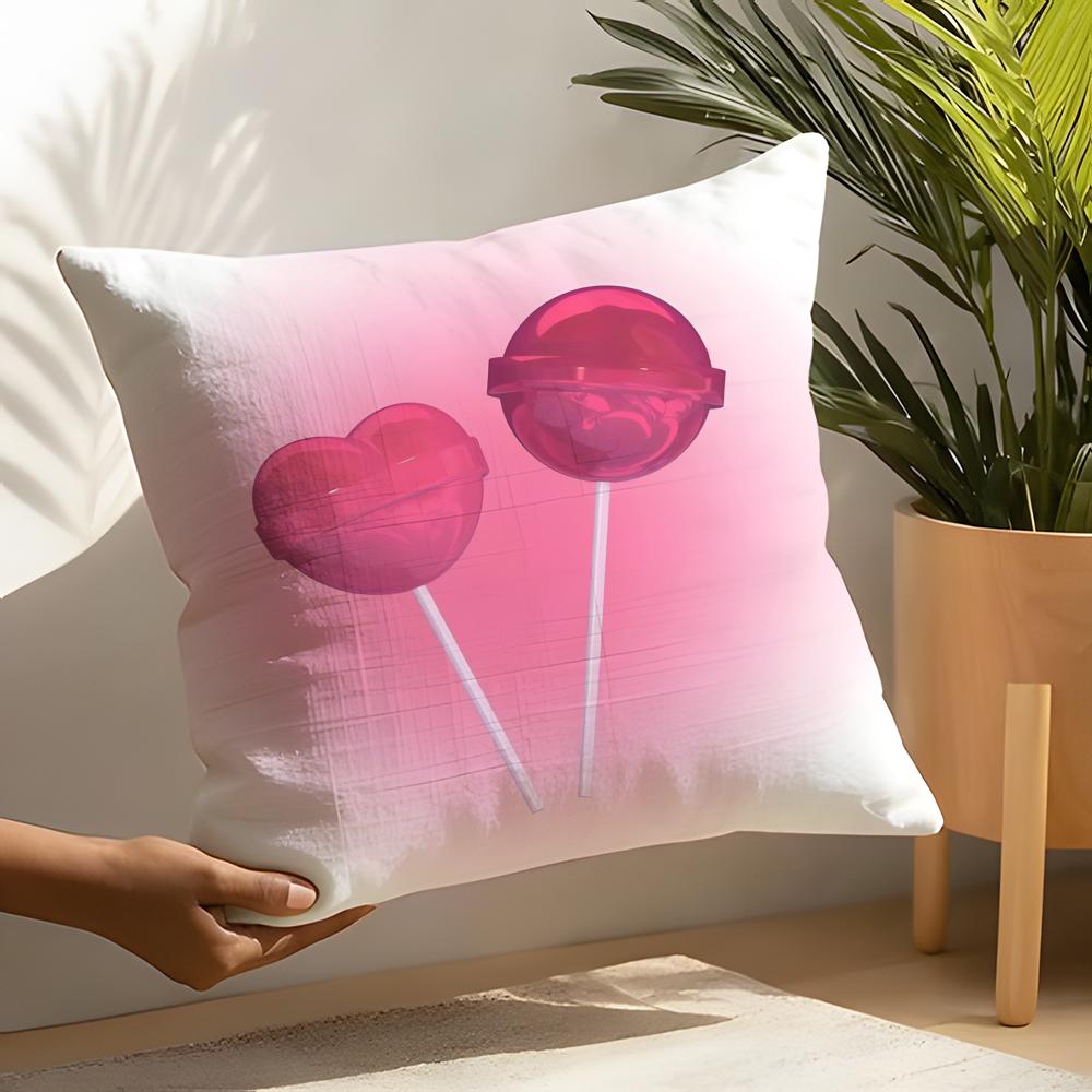 Sweet Pink Candy Pillow Case Home Living Room Decoration Linen Pillow Cases Cushion Cover