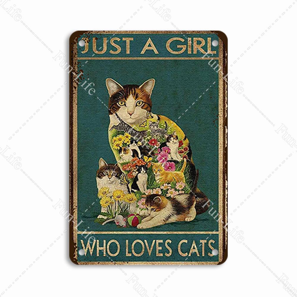 Vintage Cat Metal Sign Poster, Home Decor, Retro Animals Tin Sign, Living Room, Pet Shop, Bar, Hotel, 20x30cm