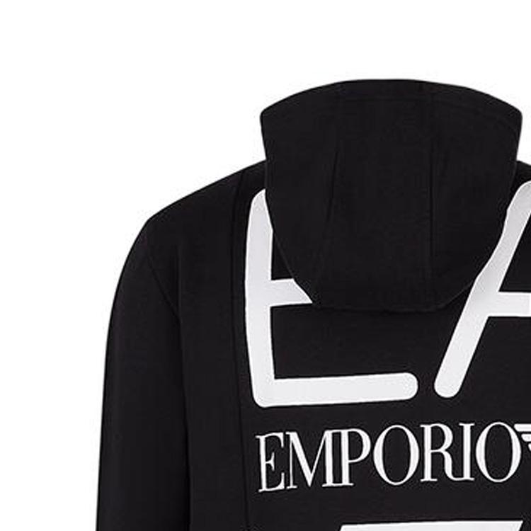 Emporio Armani Ss22 Letter And Number Print Hooded Casual Long Sleeve Sweatshirt Men sweatshirt Black 6LPM57PJHDZ-1200