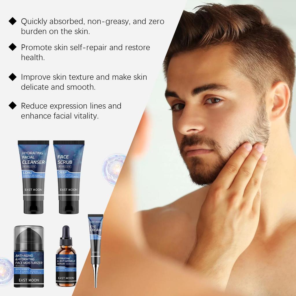 Men's Facial Cleansing Gift Set Gentle Cleansing, Nourishing Skincare, Moisturizing, Oil Control, Care