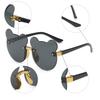 Kids UV400 Sunglasses Fashionable Frameless Bear Lenses Outdoor Eye Protection Shades for Children