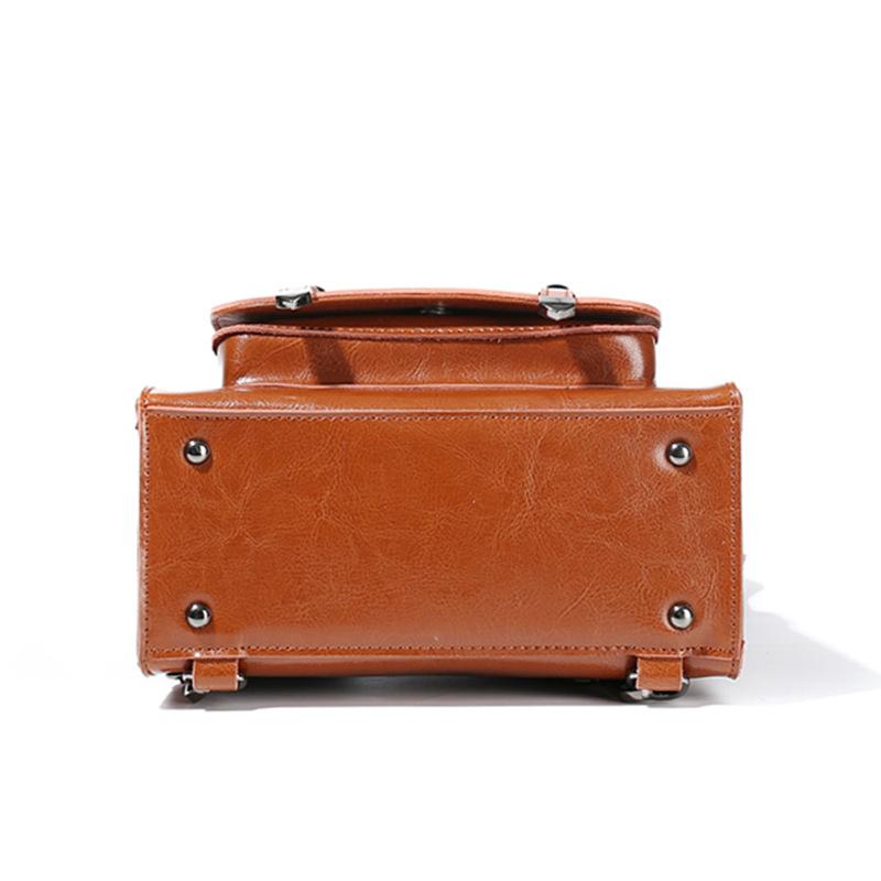 Women's Bag Fashion Spring/Summer College Students Genuine Leather Backpack Shoulder Crossbody Bag