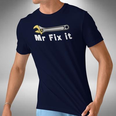 Maglietta da uomo Mr Fix It Divertente Regalo di Natale Compleanno Scherzo Papà Padre