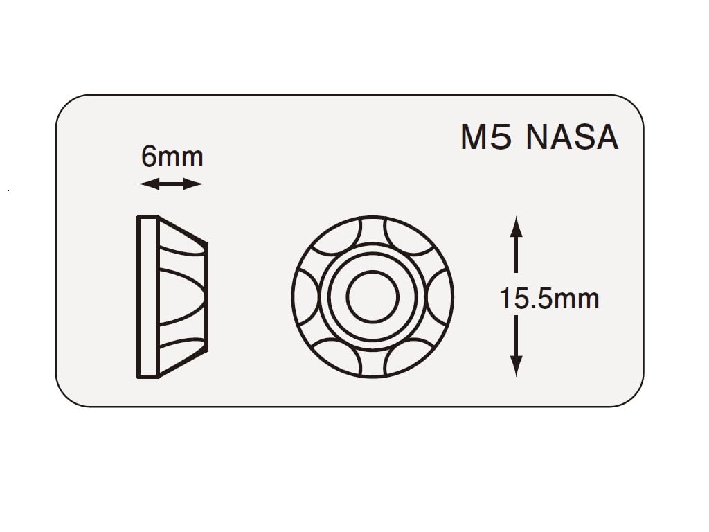 POSH 004285-02 Motorcycle Equipment NASA Type Cap Holder for M5 Cap Bolts, Red