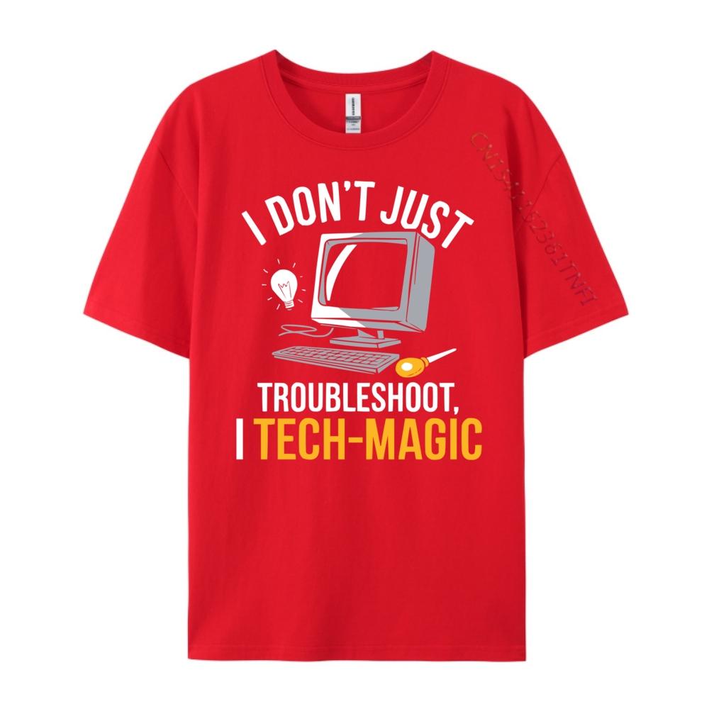 Tech Support Profession Troubleshooting Computer Technician Funny T Shirts Men Mens Shirts Graphic Tshirts S