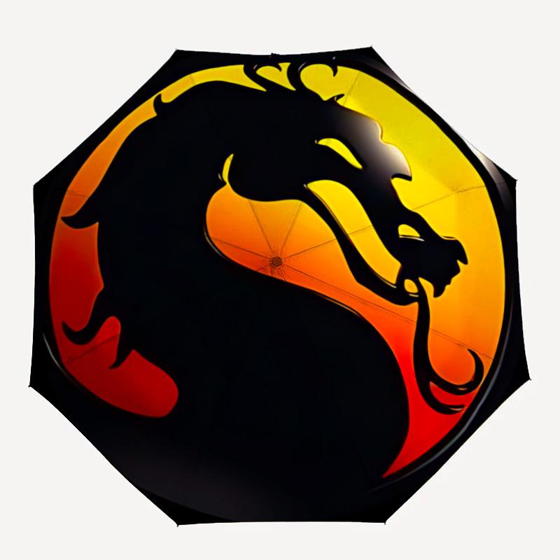 

1pc Mortal Kombat 8-Ribs Sturdy Frame, Automatic Open/Close, Durable & Colorful Ideal for Beach, Travel, And All Seasons, 10223