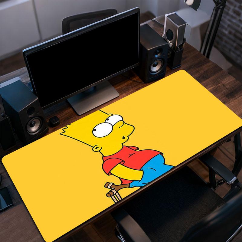 Bart Mouse Pad, Large Gaming Desk Mat, Non-slip XXL Mousepad for Laptop & Tablet, Mini PC Playmat with Stitched Edges