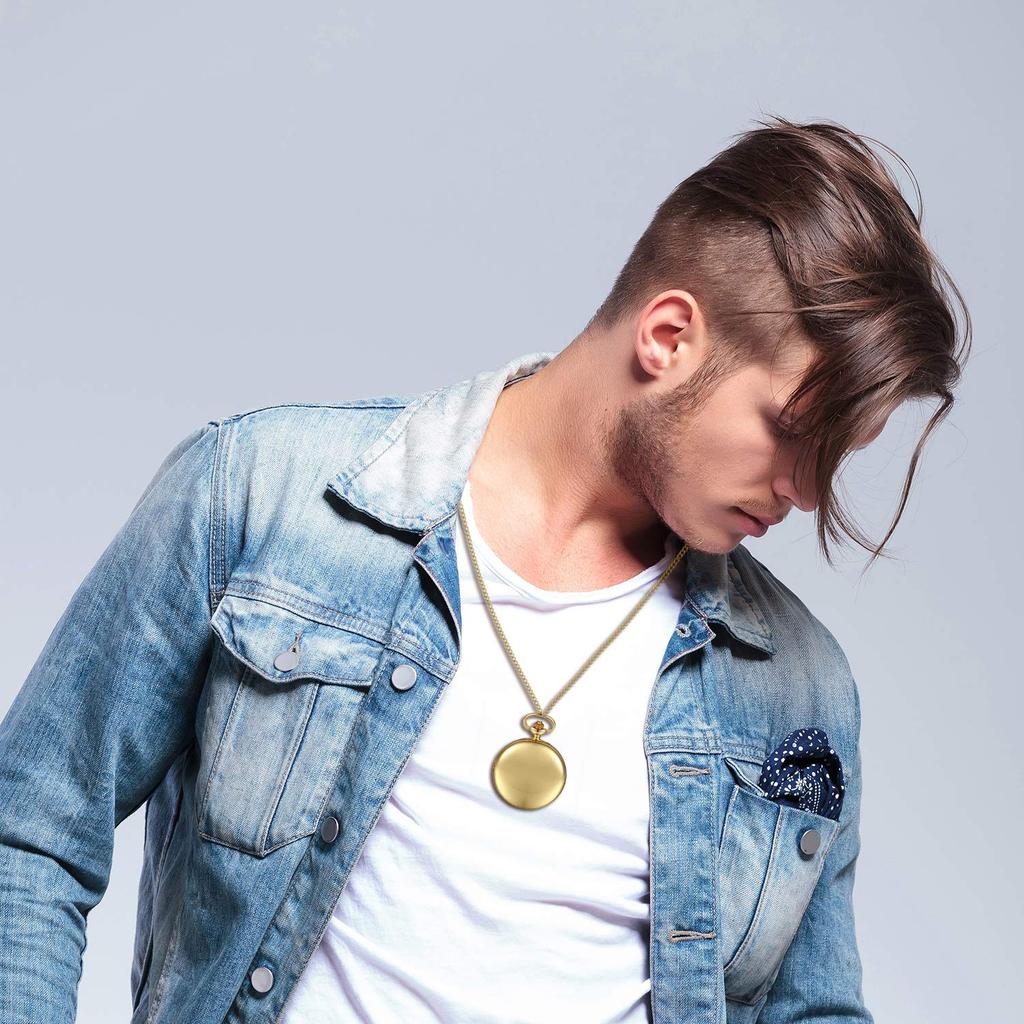 JEWELRYWE Pocket Watch Antique Analog Free Engraving Pendant Watch Pocket Watch Waterproof Antique Alloy Gold Coming of Age Ceremony Birthday