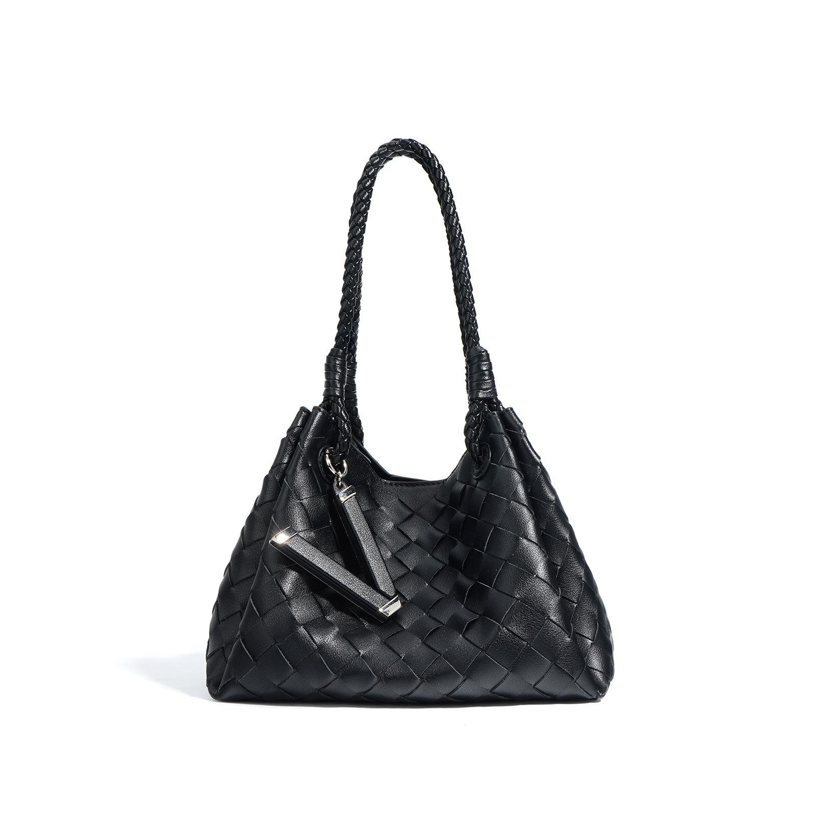 Wucifang Bags Nieuwe Geweven Handtas van Koeienhuid Metalen Touwgesp Draagbare Messenger Tas voor Vrouwen