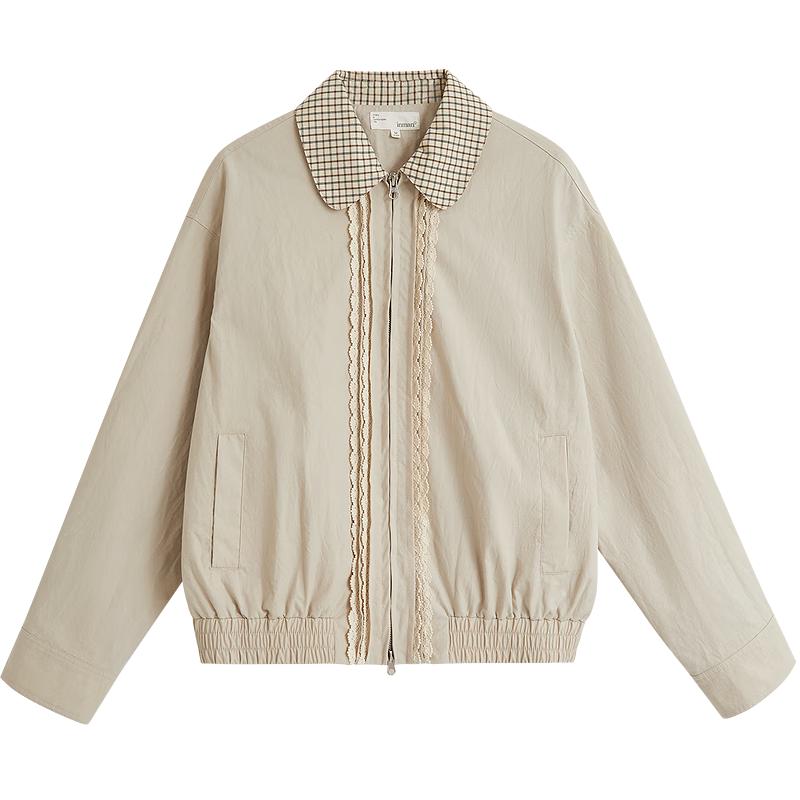 

Женская клетчатая куртка INMAN с лацканами и двойной молнией L