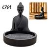 Räuchergefäß Ornament Meditation Buddha Räucherstäbchenhalter, 3D-gedruckt mit Wellenständer Aschenbecher, Schreibtisch für Yogaraum Home Office Zen Stil Zubehör