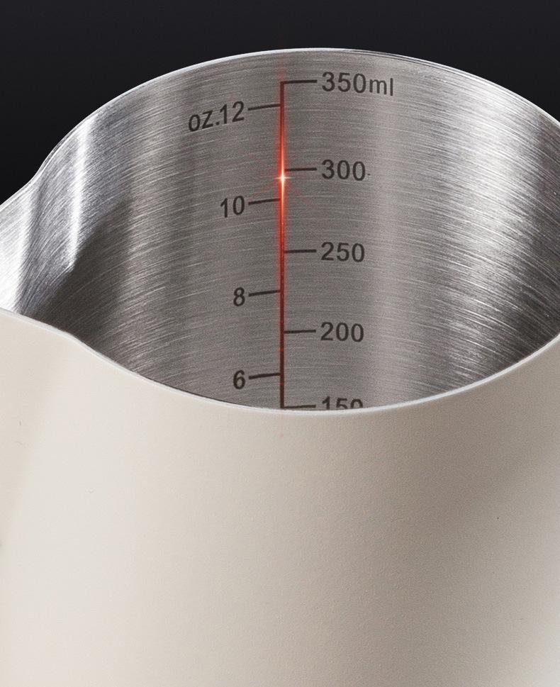 Stainless Steel Milk Frothing Latte Art Cup with Pointed Spout – Coffee & Tea Pot for Baristas