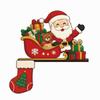 Santa Claus Christmas Door Ornament Wooden Frame Christmas Decoration  Home Wall