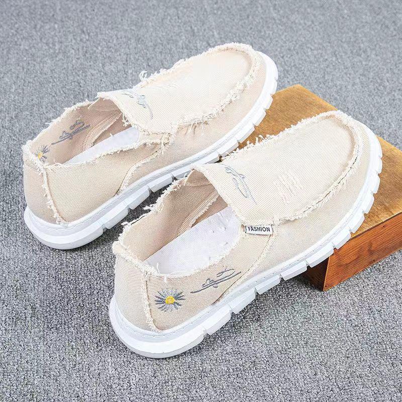 New men's cloth shoes beggar shoes old Beijing cloth shoes men's canvas shoes soft sole wear-resistant one-pedal men's shoes casual