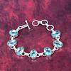 Blautopas 925 Sterling Silber Armband, handgefertigtes Edelstein Armband Schmuck, Geschenke für Frau Brandneues Armband