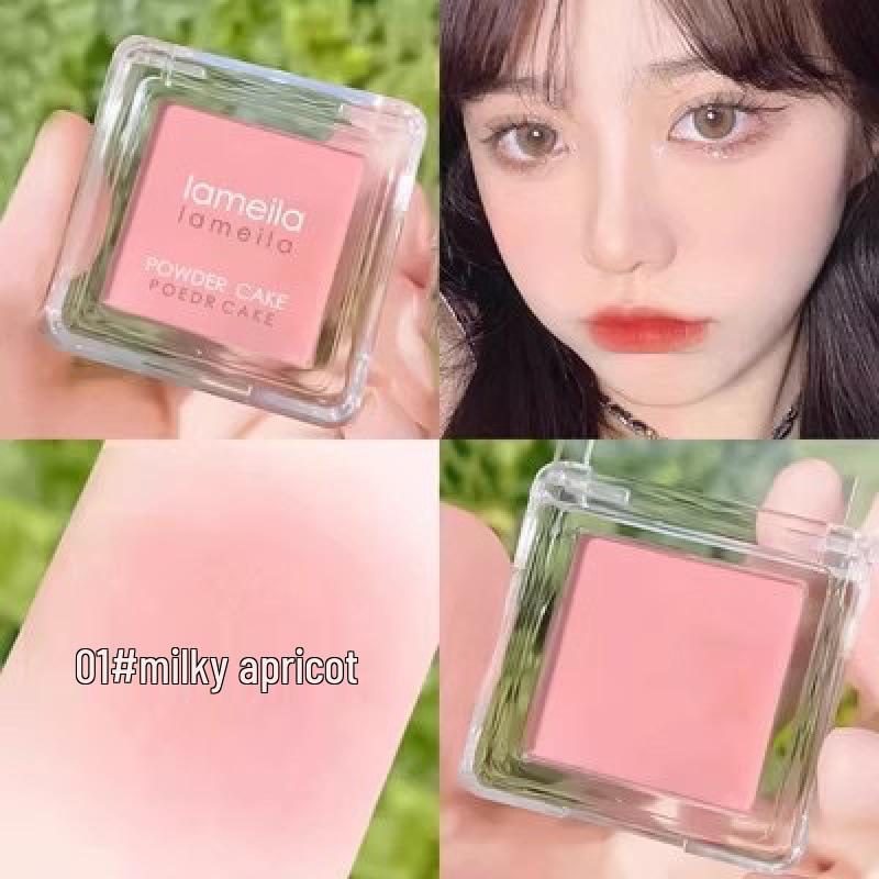 Lameila Sun-Kissed Apricot Pink Matte Blush for a Natural Nude Look