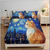 Cat Fitted Sheet and pillowcases, cartoon Bedding Set Small Double Size, Bed 3 Piece Bedding Decor Set For Teens Boys Girls