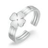 Vysoce kvalitní dámský čtyřlístek, otvírací, nastavitelný módní prsten s ukazováčkem, broskev