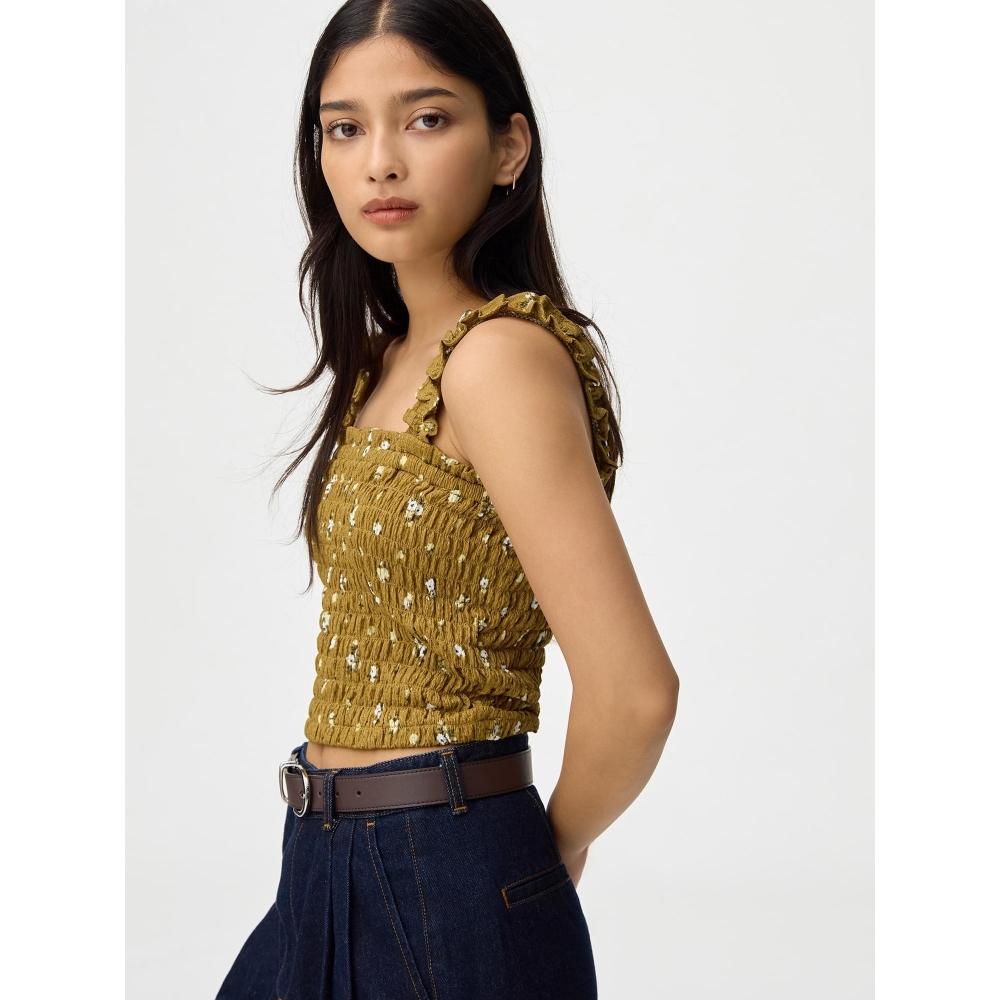 

GU by Uniqlo Камзол с цветочным принтом и сборками+e 01 OFF WHITE/XS