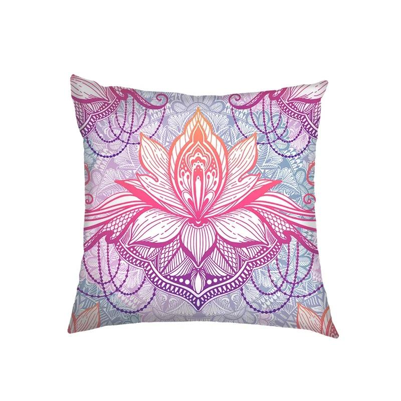 Mandala Floral Print Pillow Case Turkish Blue Evil Eye Cushion Sofa Cases Home Square Throw Pillow Cover Living Room Decoration