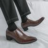 New fashionable pointed-toe high-heeled leather shoes for men breathable casual and trendy business formal shoes