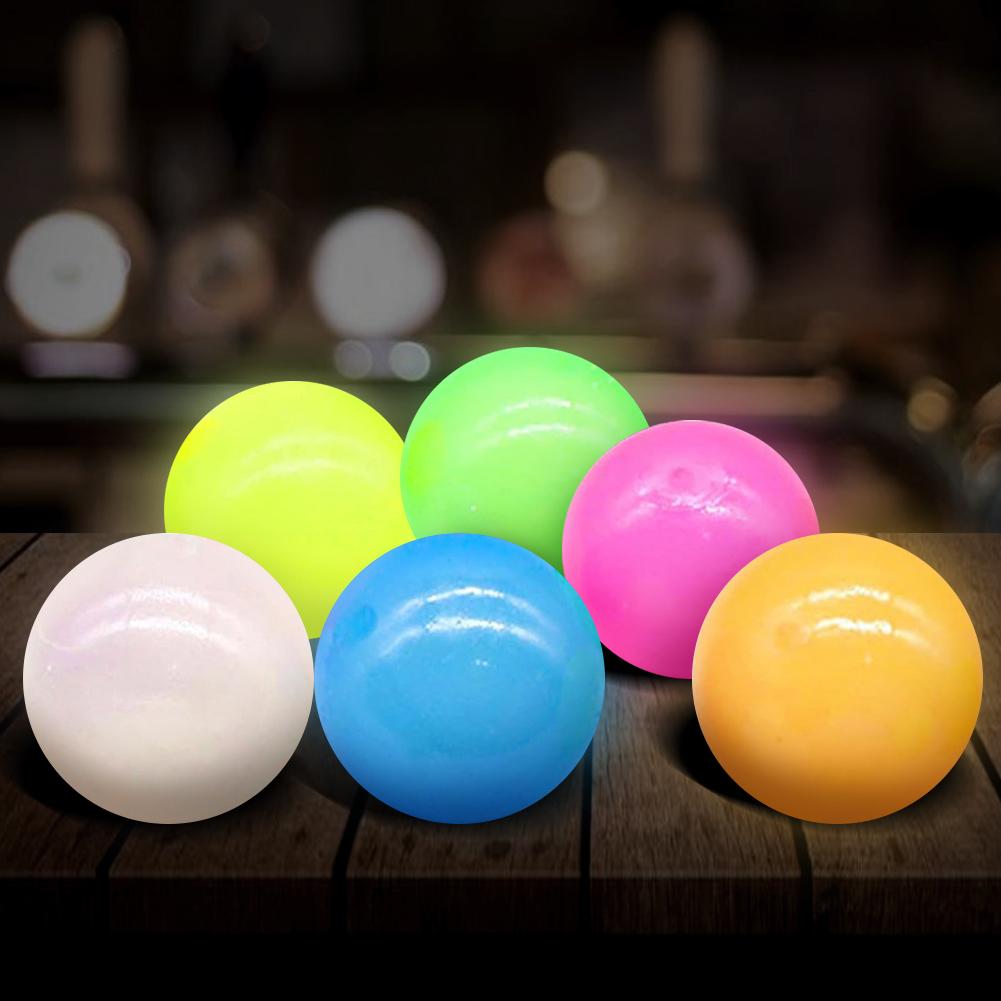6/12/16PCS Elevated Glowing Stress Balls Stick To The Ceiling Fun Decompression Fidget Toy Lumi Balls Cool Stuff for Kids Adults