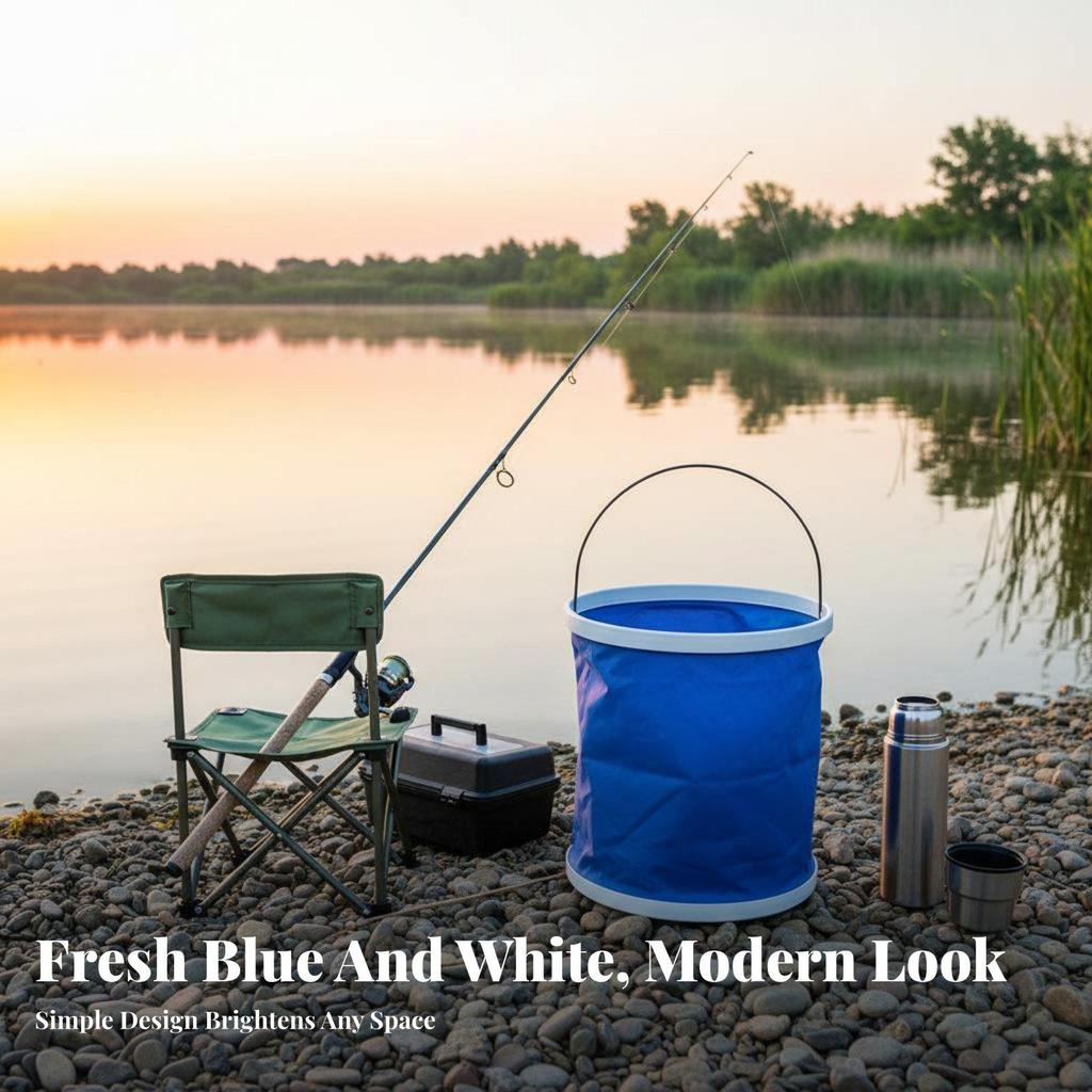 Folding Bucket Portable Water Container Multipurpose Outdoor Bucket for Camping Fishing Hiking