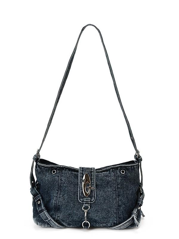 2026 Trendy Retro Denim Crossbody Bag - Large Capacity for Commuting or School