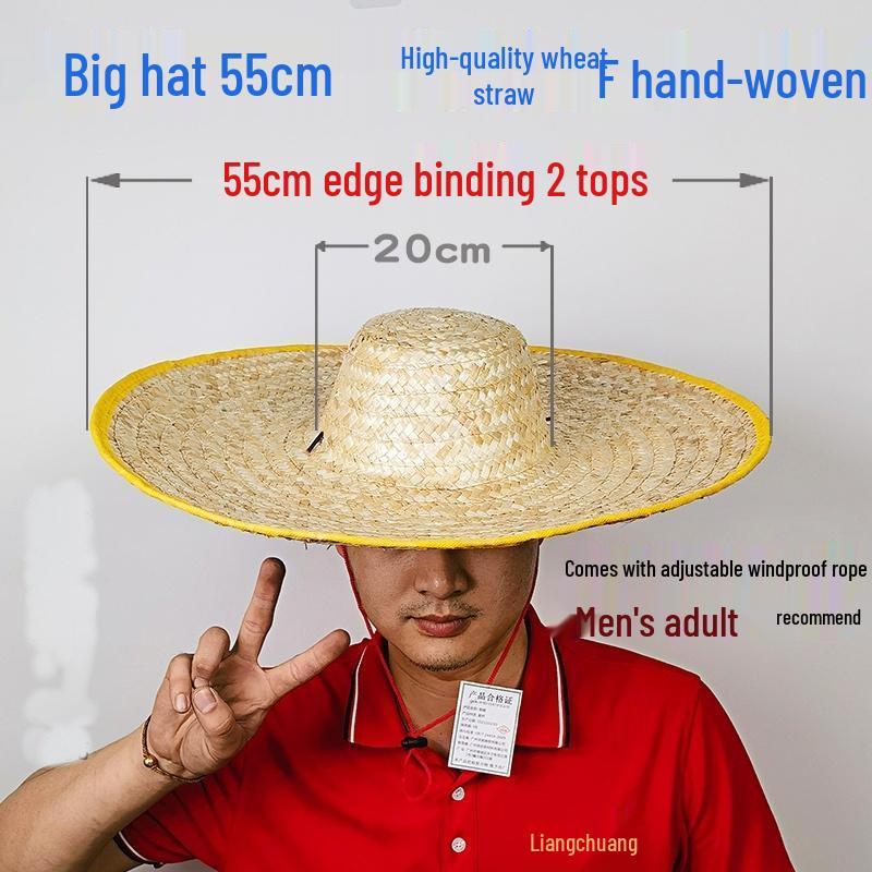 HANDUNYOU уличная соломенная шляпа от солнца (2-Pack) 55cm