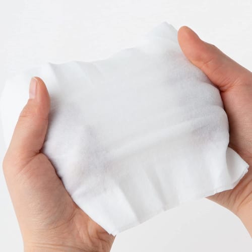 Strix Design Antibacterial Disposable Hand Towels, Made In Japan, Round, 100 Individually Wrapped, Soft, Non-Woven Pulp Fabric, Alcohol-Free, Commerci