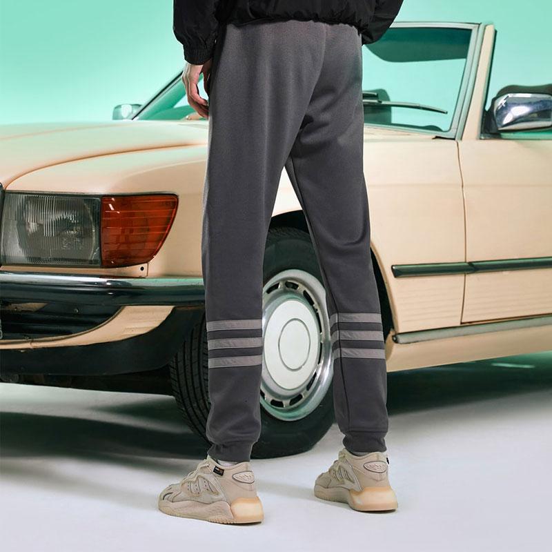Adidas Color Block Stripe Joggers Men Bottoms Dark-Grey HE4690