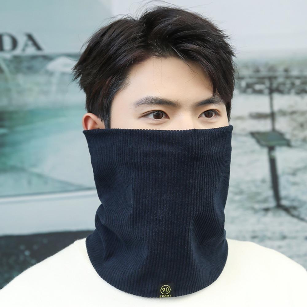 

Однотонные теплые шарфы, плюшевый шейный платок, новый воротник, защищающий от холода, для спорта на открытом воздухе темно-синий