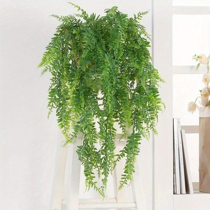 3/5Pcs Persian Fern Leaves Hanging Artificial Plant Plastic Vine Grass for Home Garden Room Decor Wedding Party Wall Decoration