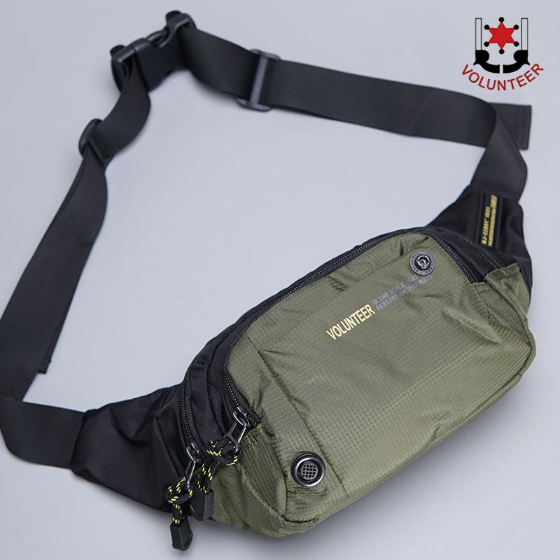 

Чоловіча модна водонепроникна нейлонова поясна сумка для активного відпочинку армія зелений колір