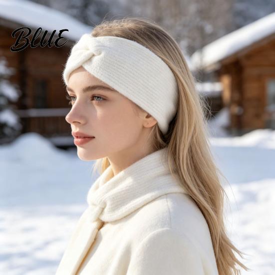 Stylish Retro Knot Headband Women Winter Headband Twist Knitted Thick Warm Ear Elastic Hair Accessory for Autumn Warmers Cozy Head Wrap Cold Weather