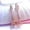 Pure Craftsmanship Hollow Iron Tower Earrings Small Fresh Women'S Color Gold Plated Rose Gold Ear Jewelry