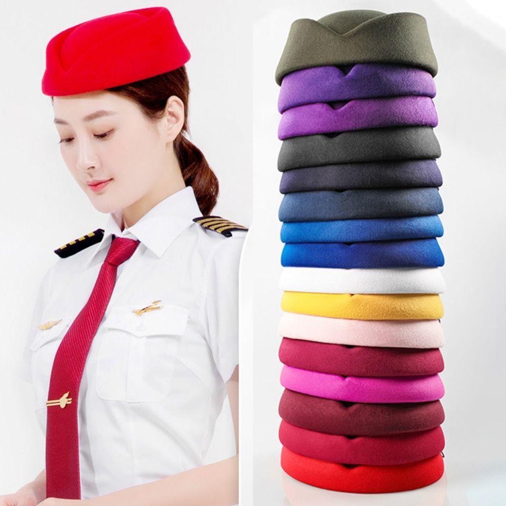 Fashion Stage Performance Beret Hat Cosplay Masquerade Party Airline Stewardess Caps Uniform Caps
