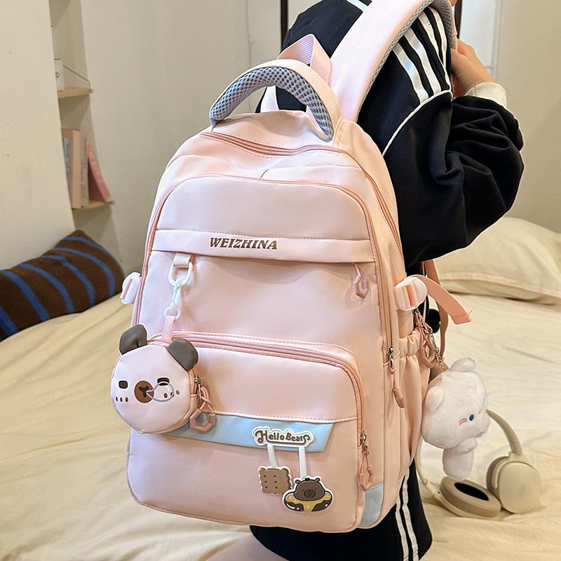 Women's Travel Backpack College Style Large Capacity Backpack Student Schoolbag Computer Bag with Coin Purse