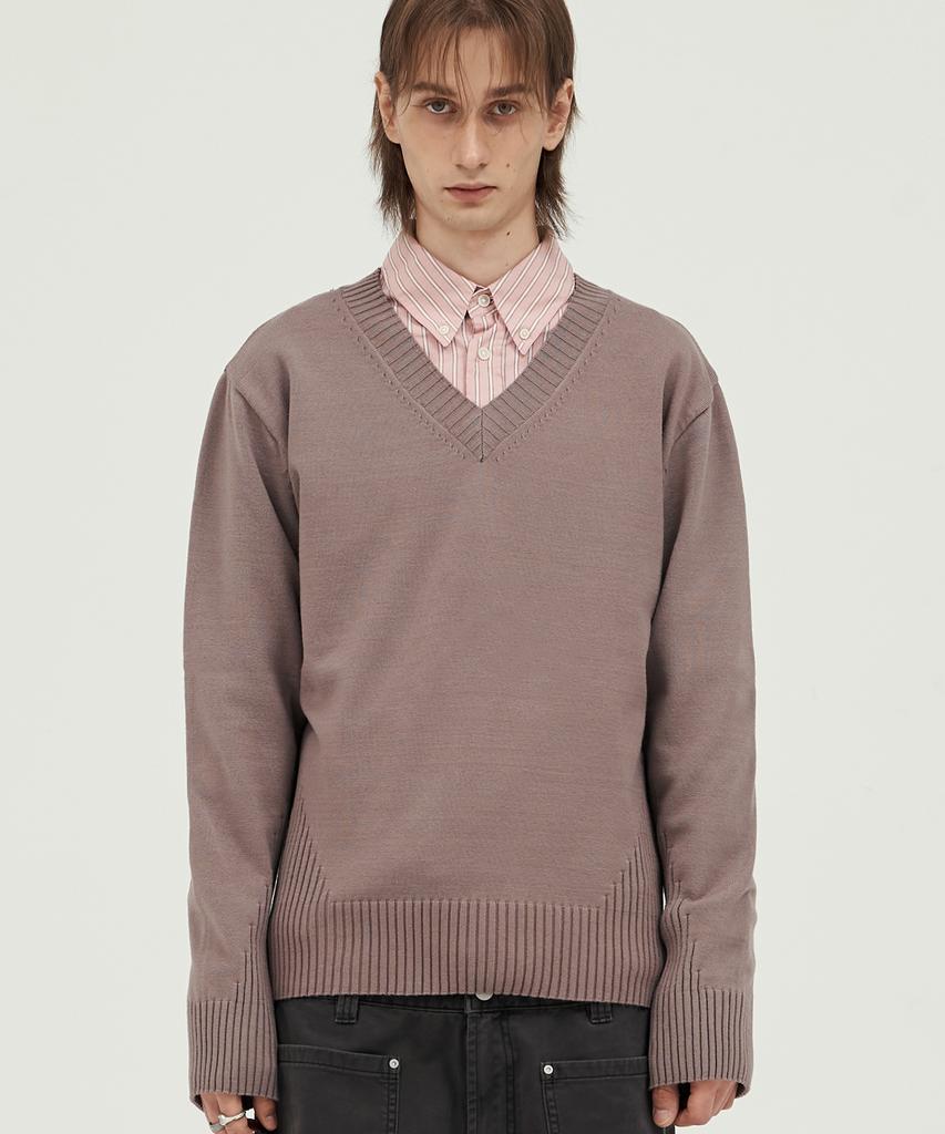 DOFFJASON Reverb V-Neck Knit Light Brown