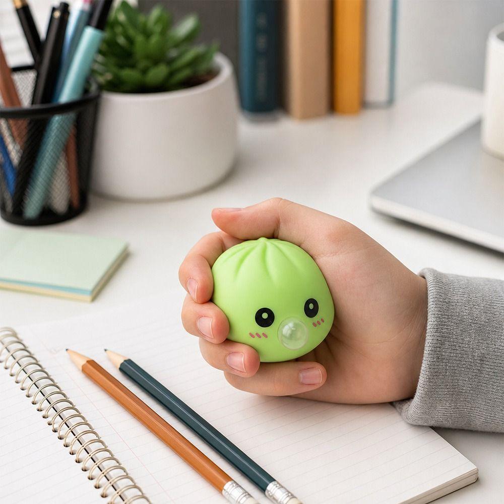 1pc with Steamer Decompression Squeeze Fidget Steamed Stuffed Bun Squishy Pinch Relaxation Tool