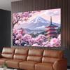 2D Mount Fuji Sakura Scenery Backdrop Japanese Landscape Background