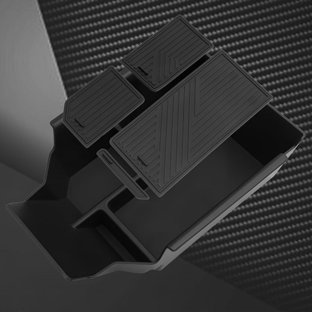 FDAIUN Center Console Storage for BMW X3 G45 ABS Material with Silicone Easy Convenient Custom Car Black Tray/Box (4th Generation) (2025-Present),