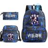 3pz Zaino Jujutsu Kaisen Ragazzi Ragazze Anime Mochila Zaino Scolastico Studente con Borsa a Tracolla Astuccio Viaggio Quotidiano Rucksack