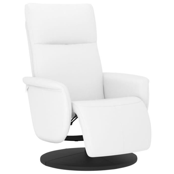 VidaXL Fauteuil inclinable avec repose-pieds blanc similicuir 356550