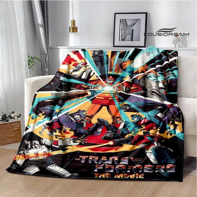 T-Transformers Cartoon Printed blankets picnic blanket Warm blankets Flannel Soft Cozy Blanket Home travel blanket Birthday Gift