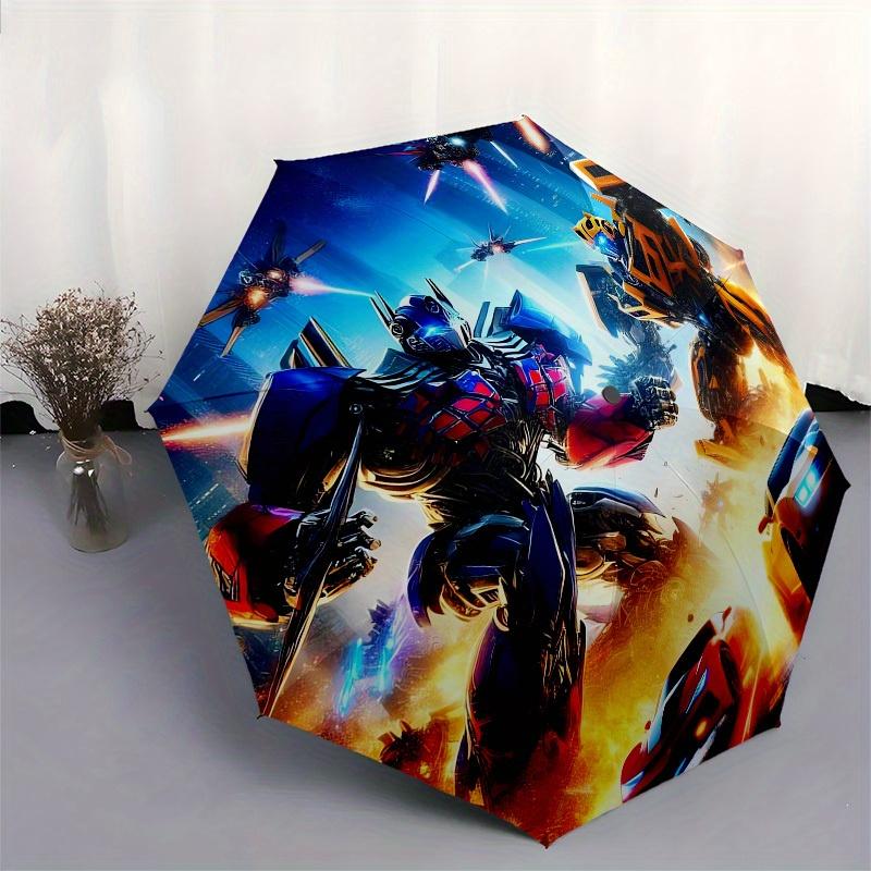 1pc Transformers: Cyberverse Battle Umbrella with Plastic Handle,Suitable for All Seasons Home Travel Outdoor UmbrellaM972