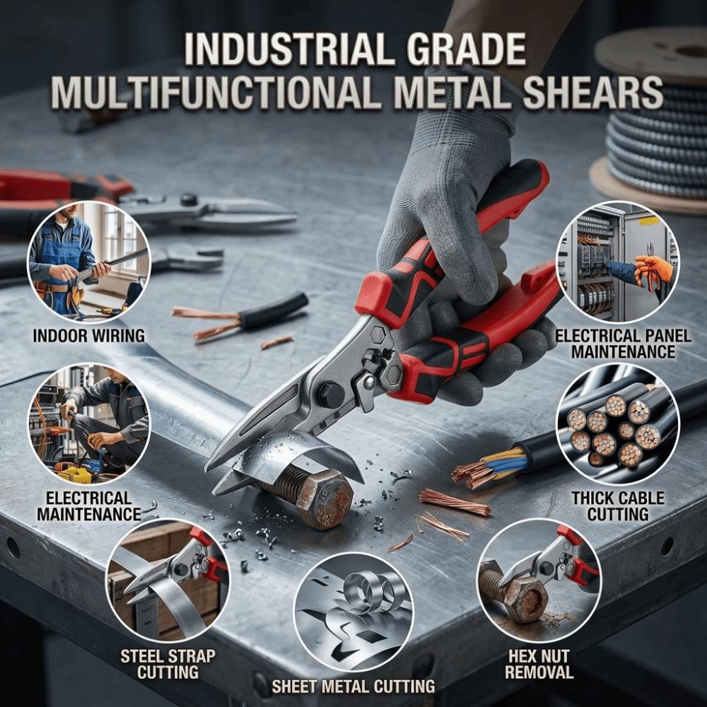 High-Quality Stainless Steel Metal Cutting Shears Heavy-Duty Tin Snips Electrical Maintenance