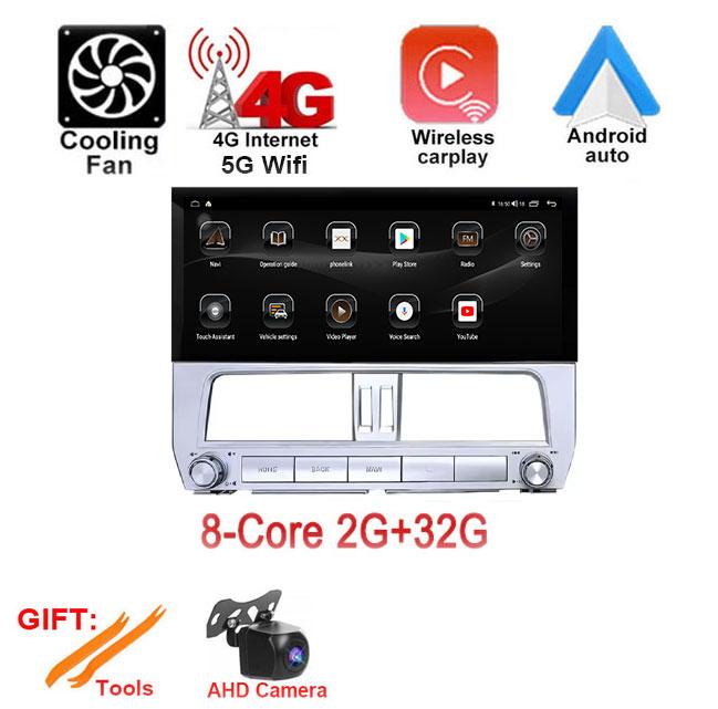 12.3'' For Toyota Prado 2018 Android 14 DSP Car Radio Multimedia Video Player GPS Navigation Stereo WiFi BT Carplay Auto